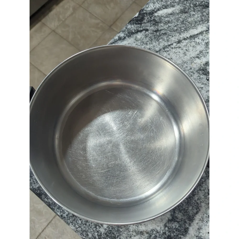 Vintage Revere Ware 4-1/2 QT -89a Stock Pot w lid Copper Bottom Clinton IL USA